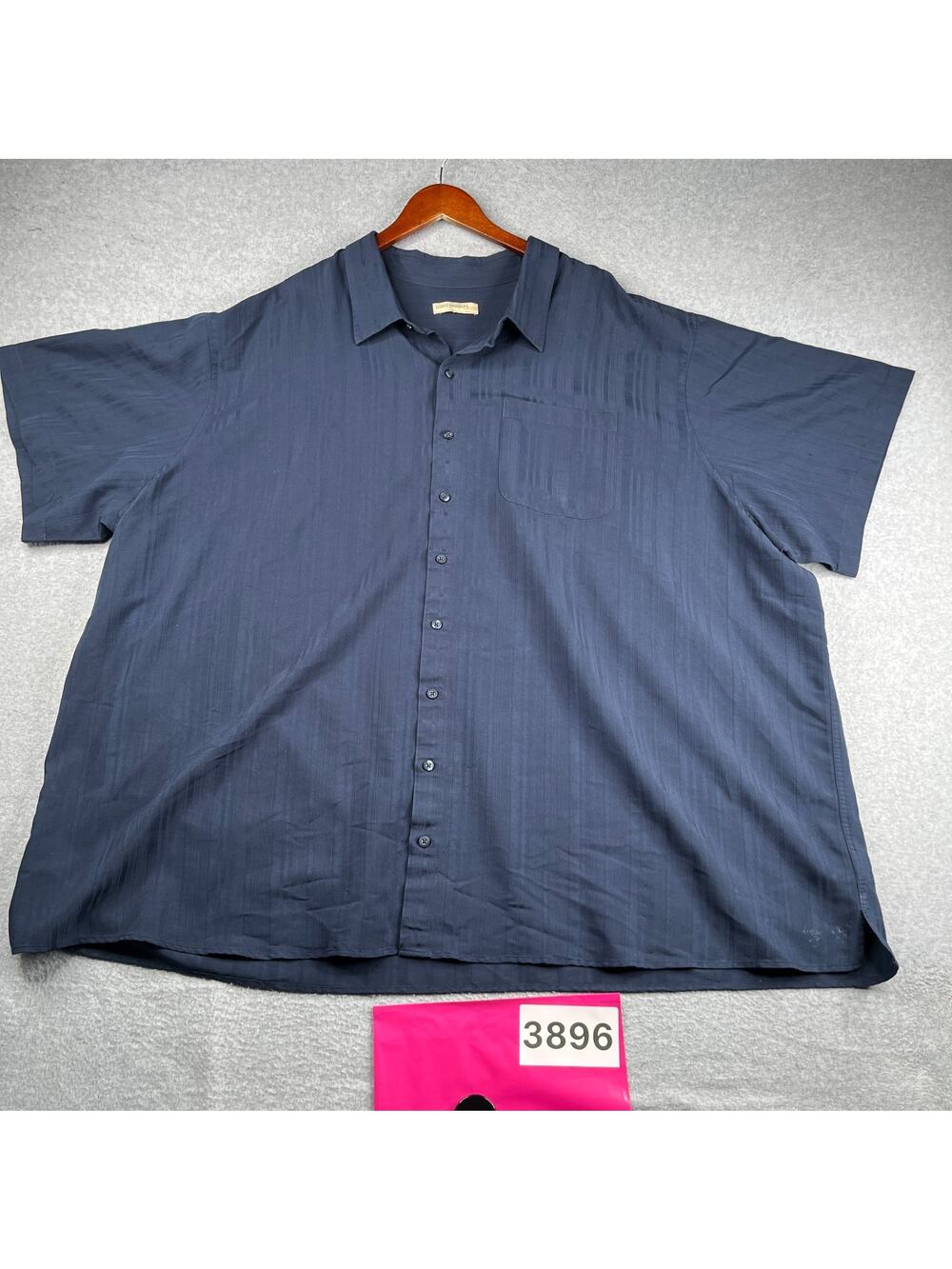 Island Passport Tropical Navy Blue Shirt Button Up Short Sleeve Mens 5XL *SEE